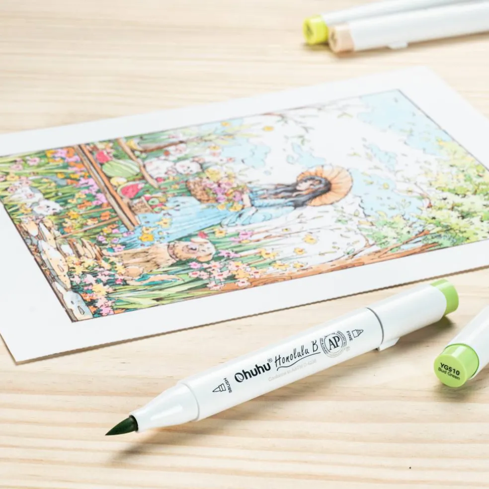 Ohuhu® Honolulu B Brush & Fine Dual Tip Marker