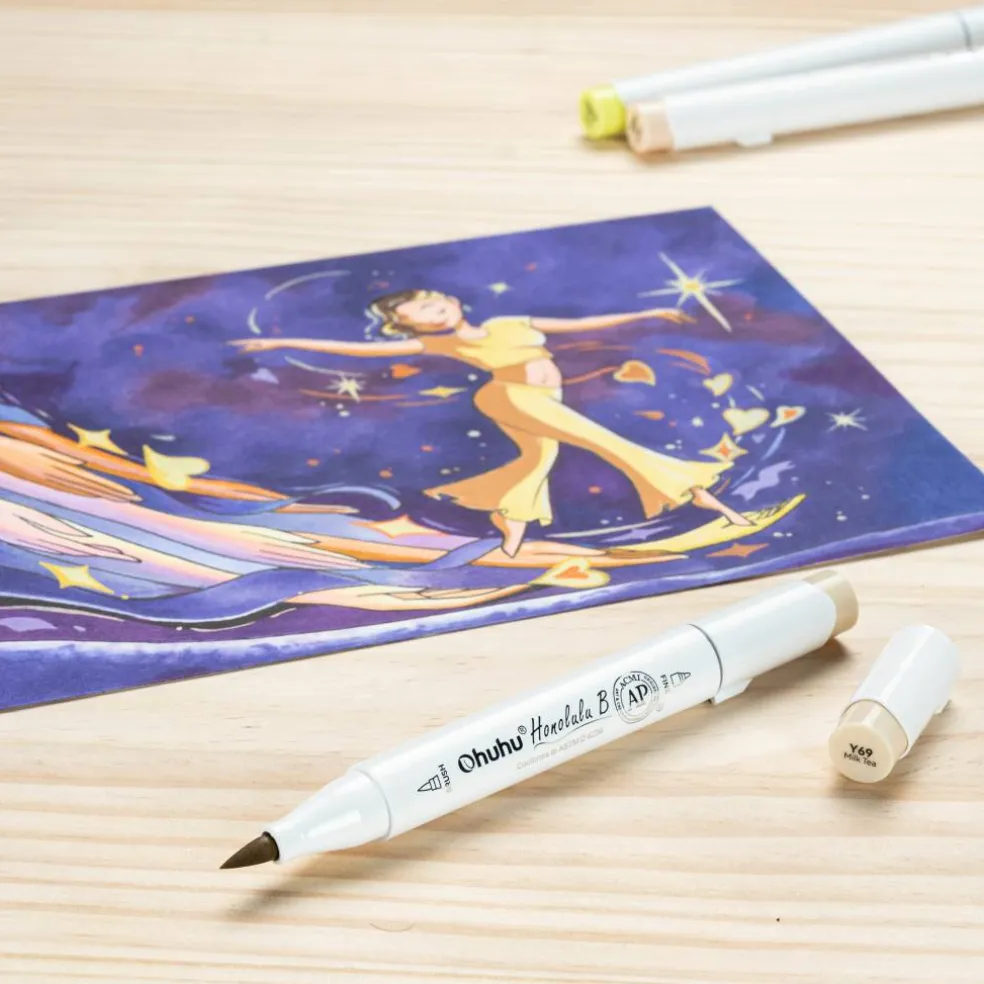 Ohuhu® Honolulu B Brush & Fine Dual Tip Marker