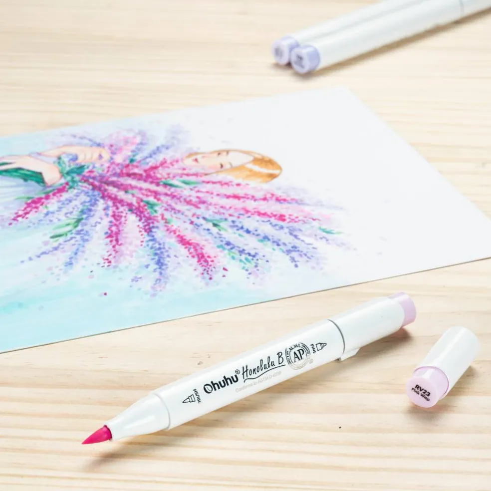 Ohuhu® Honolulu B Brush & Fine Dual Tip Marker