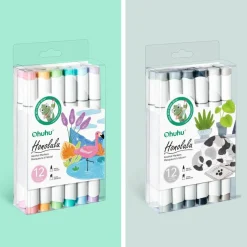 Ohuhu® Honolulu Brush & Chisel Dual Tip Pastel Tones Marker Set