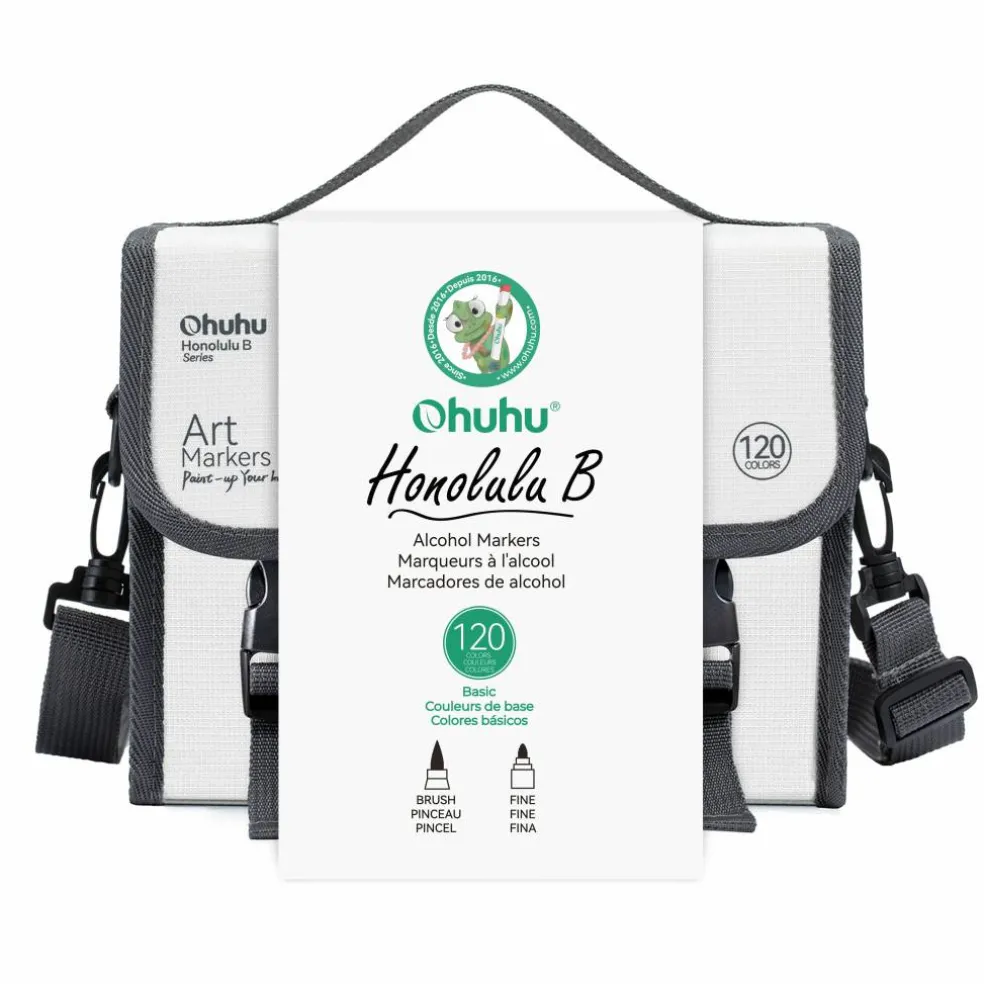 Ohuhu® Honolulu Series B 120 Color Basic Alcohol Markers