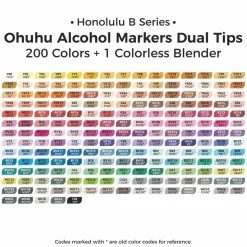 Ohuhu® Honolulu Series B 200 Color Basic Alcohol Markers