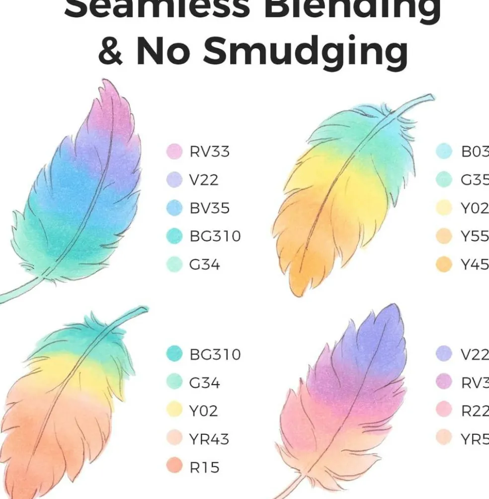 Ohuhu Honolulu 2S 48/96 Pastel Colors Markers Alcohol Based - Brush & Soft Chisel Dual Tips - Sweetness & Blossoming Color Sets