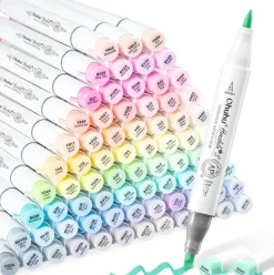 Ohuhu Honolulu 2S 48/96 Pastel Colors Markers Alcohol Based - Brush & Soft Chisel Dual Tips - Sweetness & Blossoming Color Sets