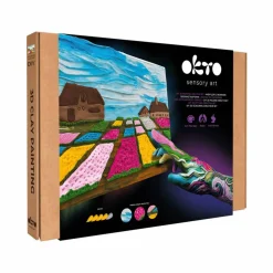 OKTO | Air Dry Clay Paint by Numbers & Modeling Kit for Adults |  Flower beds in Holland | 11.8x15.7 in