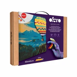 OKTO | Air Dry Clay Paint by Numbers & Modeling Kit for Adults | Balloon Flight | 11.8x15.7 in
