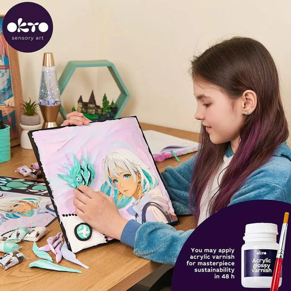 OKTO DIY 3D Creative Air Dry Clay 3D Painting set "MANGA" Air