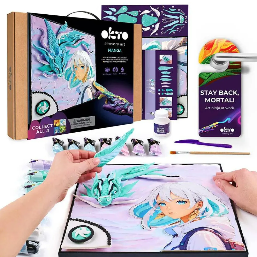 OKTO DIY 3D Creative Air Dry Clay 3D Painting set "MANGA" Air