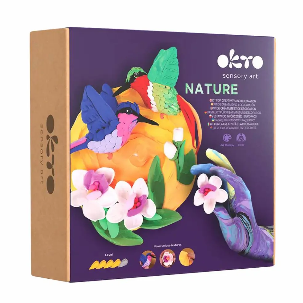 OKTO DIY 3D Creative Air Dry Clay Set Nature Hummingbirds