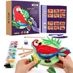 OKTO DIY 3D Creative Air Dry Clay Set Nature Macaw