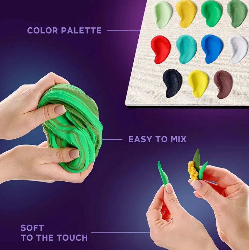 OKTO DIY 3D Creative Air Dry Clay Set Nature Macaw