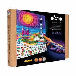 OKTO | DIY 3D Creative Air Dry Clay | 3D Painting natural canvas set | #Park Guell Barcelona | 11.8x15.7 inch