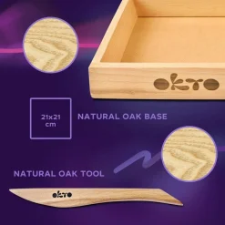 OKTO | DIY 3D Creative Air Dry Clay Modeling Kit | Flowers ROMANCE| Wooden Frame 8.3x8.3 inch