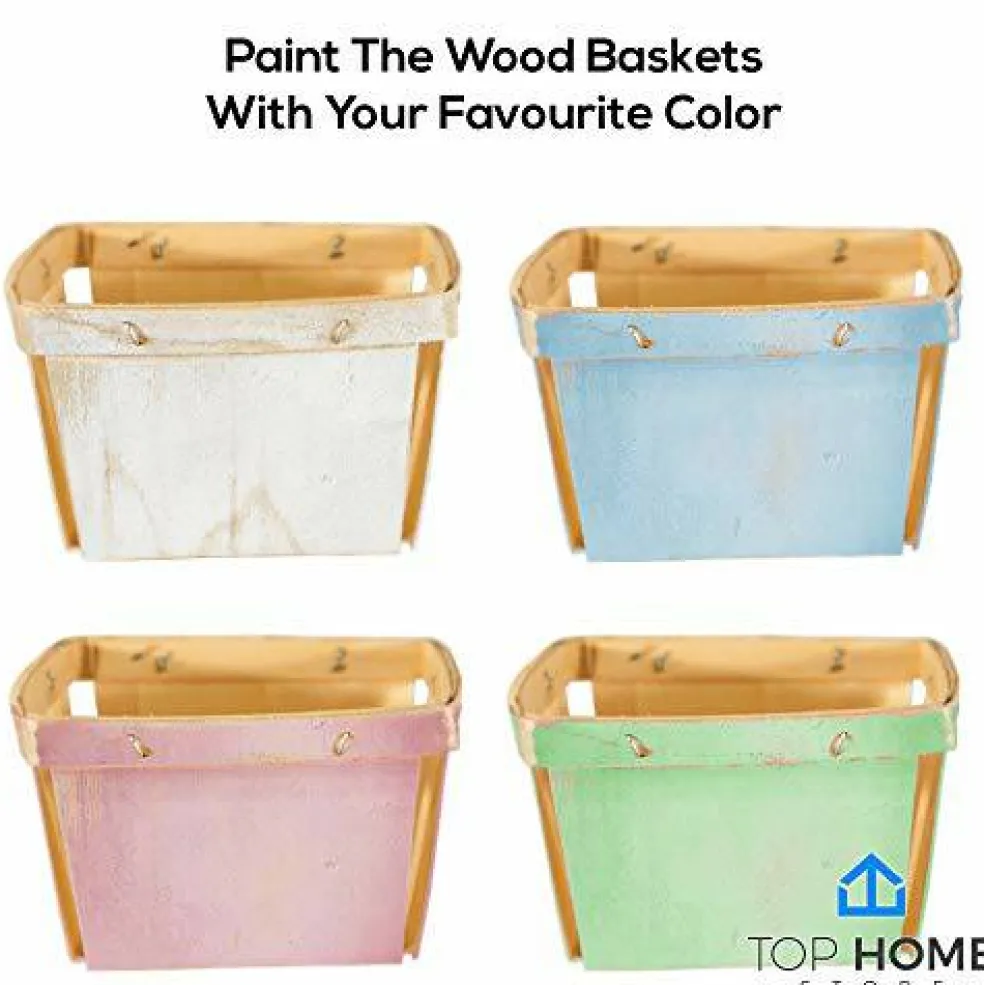 One Pint Wooden Berry Baskets (10 Pack); for Picking Fruit or Arts, Crafts and Decor; 4” Square Vented Wood Boxes