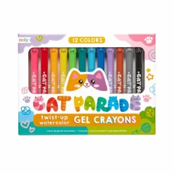 OOLY Cat Parade Twist Up Watercolor Gel Crayons, 12ct.