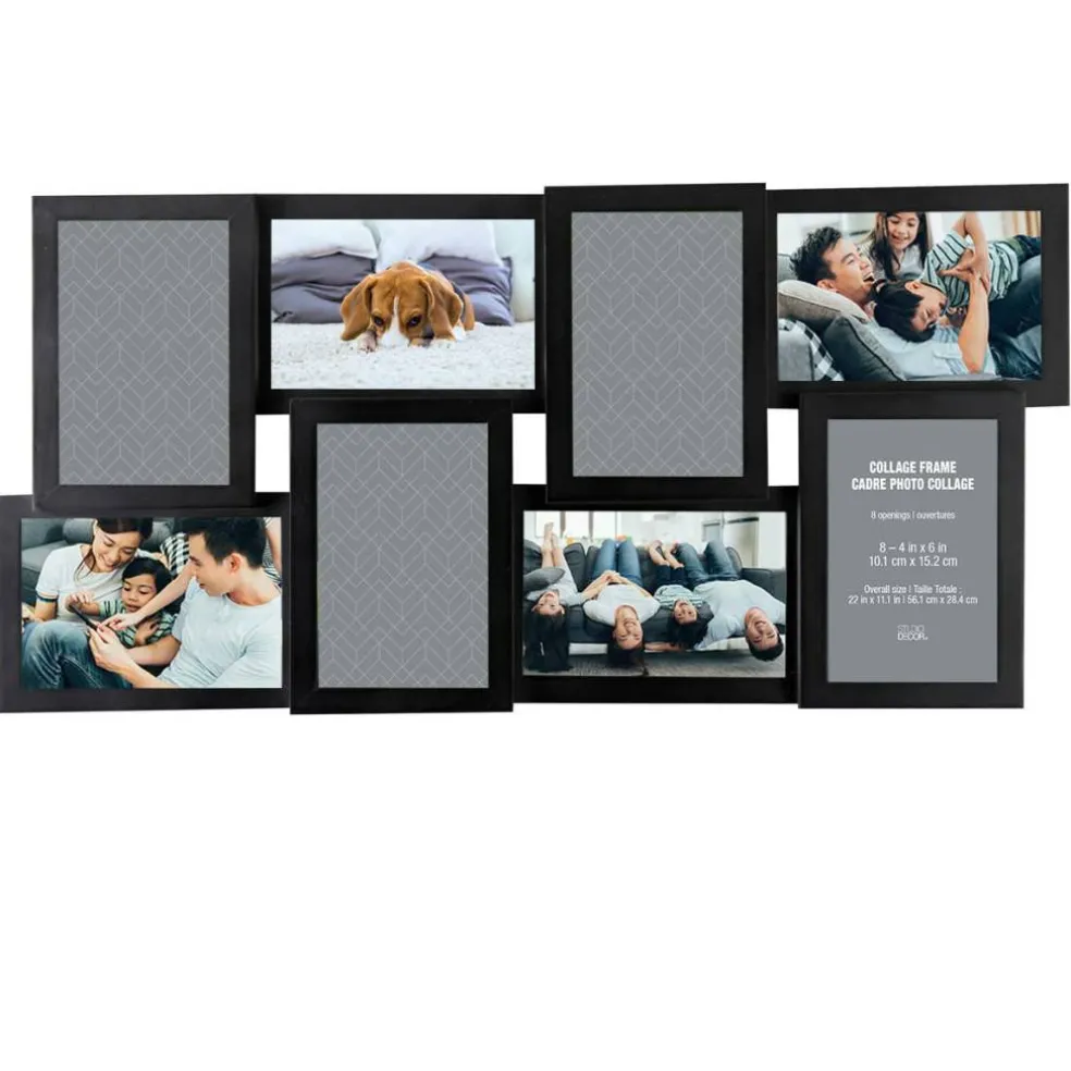 8 Opening 4" x 6" Black Collage Frame by Studio Décor®