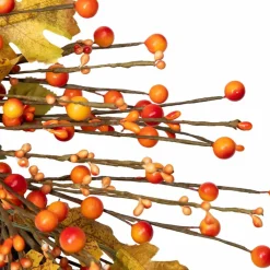 22" Orange Berries & Yellow Leaves Fall Harvest Wreath