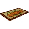 Orange & Black Checkered Fall Harvest Pumpkin Doormat