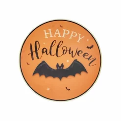 11.75" Orange & Black Happy Halloween Round Wall Décor by Ashland®