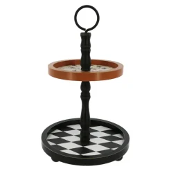 16" Orange, Black & White 2-Tier Tray Tabletop Décor by Ashland®