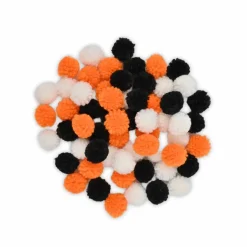 Orange, Black & White Yarn Pom Poms, 60ct. by Creatologyâ„¢