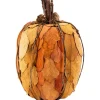 10" Orange & Brown Fall Harvest Tabletop Pumpkin