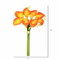 Orange Calla Lily Artificial Bundle