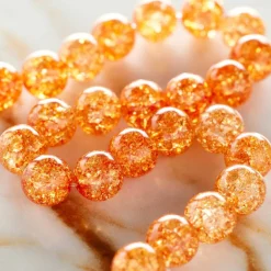 Orange Crackled Quartzite Round Beads, 8mm by Bead Landing™