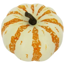 3.8" Orange & Cream Decorative Pumpkin by Ashland®