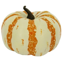 3.8" Orange & Cream Decorative Pumpkin by Ashland®