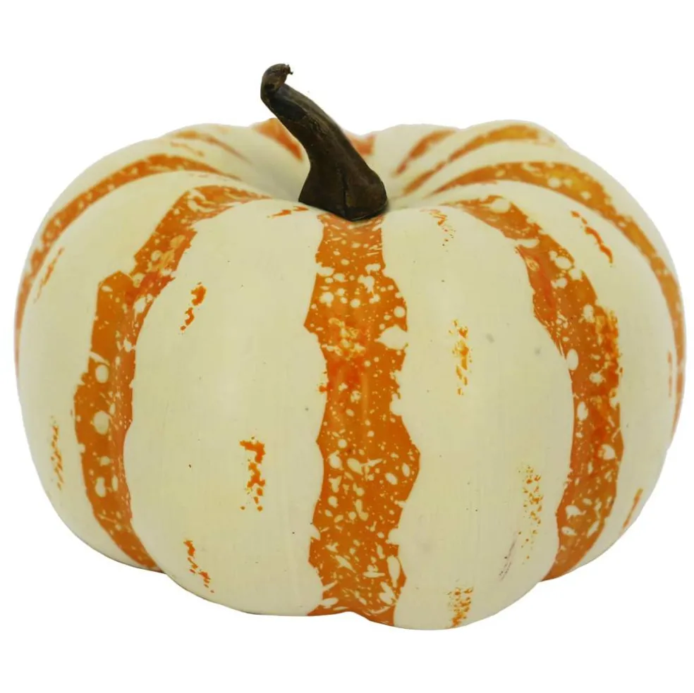 3.8" Orange & Cream Decorative Pumpkin by Ashland®