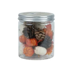 Orange & Cream Pumpkin, Pinecone, Leaf & Flower Decorative Components Mix by Ashland®