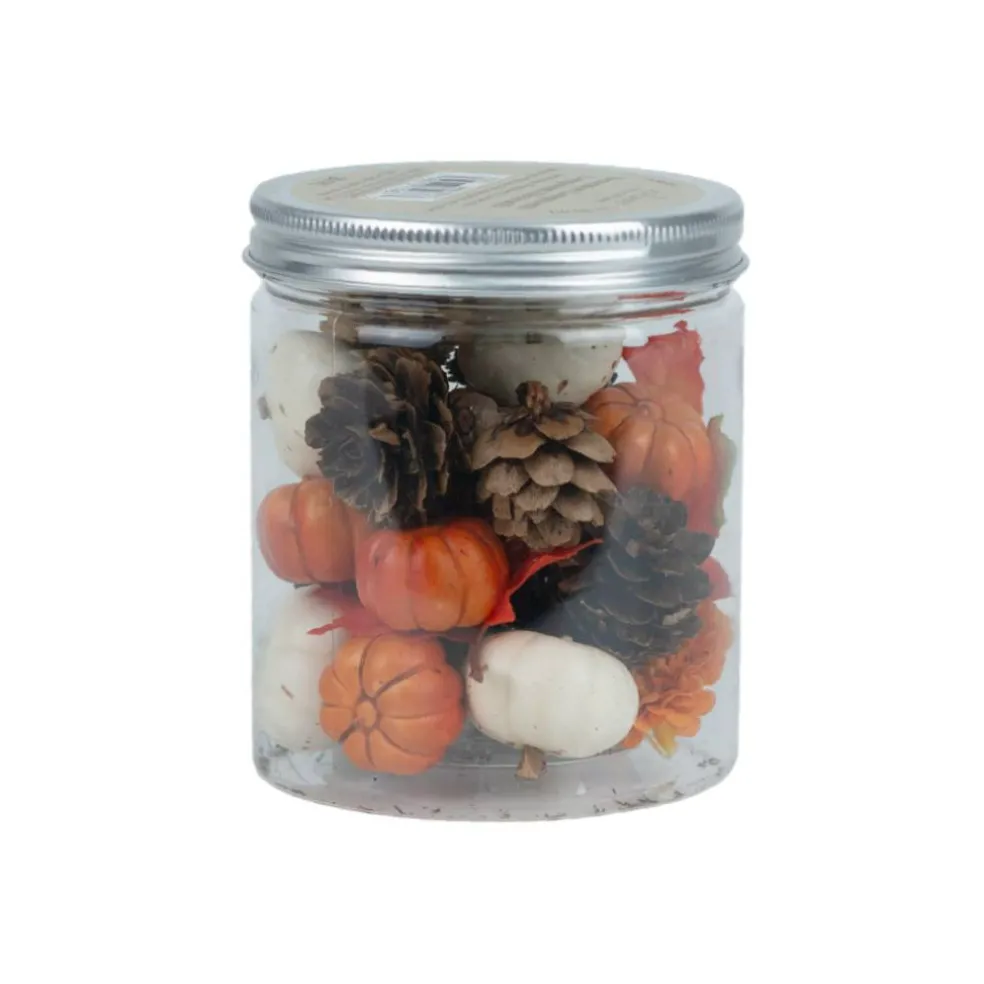Orange & Cream Pumpkin, Pinecone, Leaf & Flower Decorative Components Mix by Ashland®