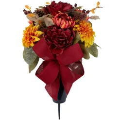 Orange Dahlia & Dark Red Peony Mix Rememberance Cone by Ashland®