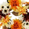 12" Orange Dahlia & Yellow Mum Mix Mini Wreath by Ashland®