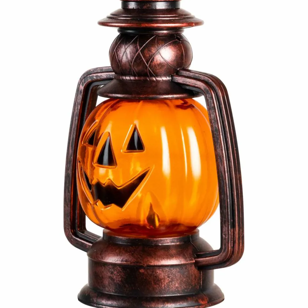 16.75" Orange Flickering Halloween Jack O' Lantern Pathway Markers, 3ct.