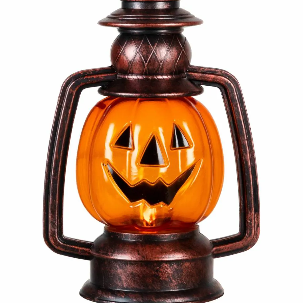 16.75" Orange Flickering Halloween Jack O' Lantern Pathway Markers, 3ct.