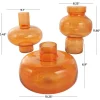 Orange Glass Rounded Vase Set