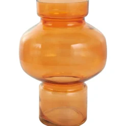Orange Glass Rounded Vase Set