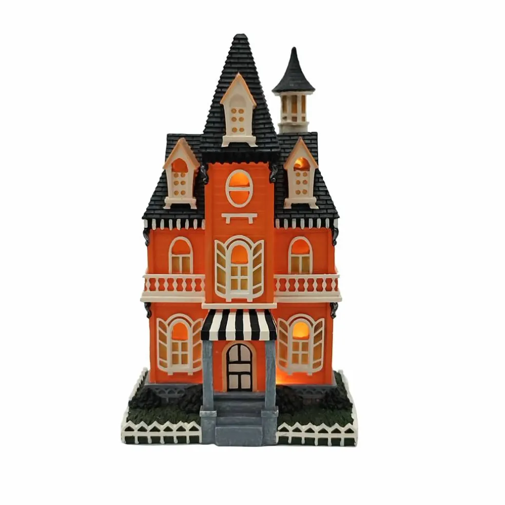 9.5" Orange Haunted House LED Mini Decoration by Ashland®
