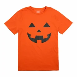 Orange Jack-o'-Lantern Face Adult T-Shirt