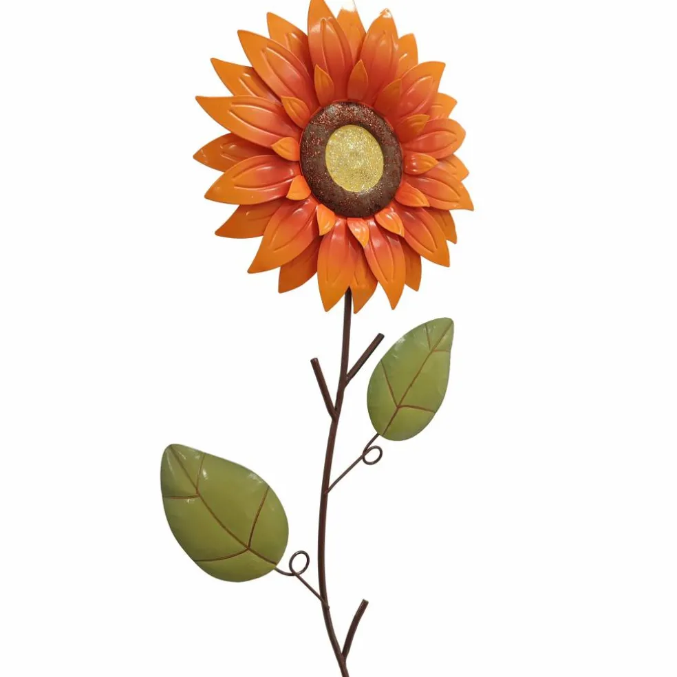 30" Orange Metal Flower Yard Stake by Ashland®
