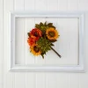 16" Orange Peony, Green Dahlia & Yellow Sunflower Bush, 2ct.