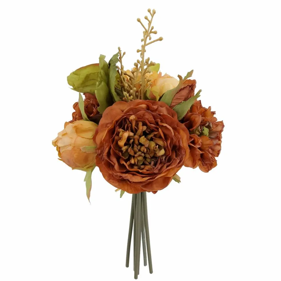 11.5" Orange Peony & Rose Mix Bouquet by Ashland®