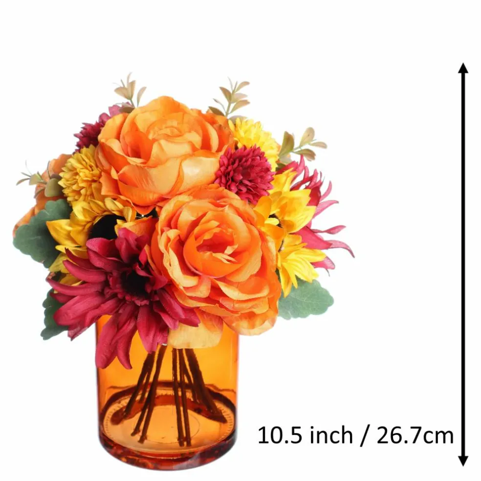 10.5" Orange Peony & Yellow Sunflower Mix Premade by Ashland®