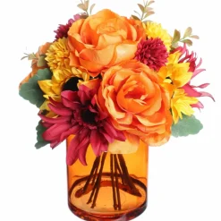 10.5" Orange Peony & Yellow Sunflower Mix Premade by Ashland®