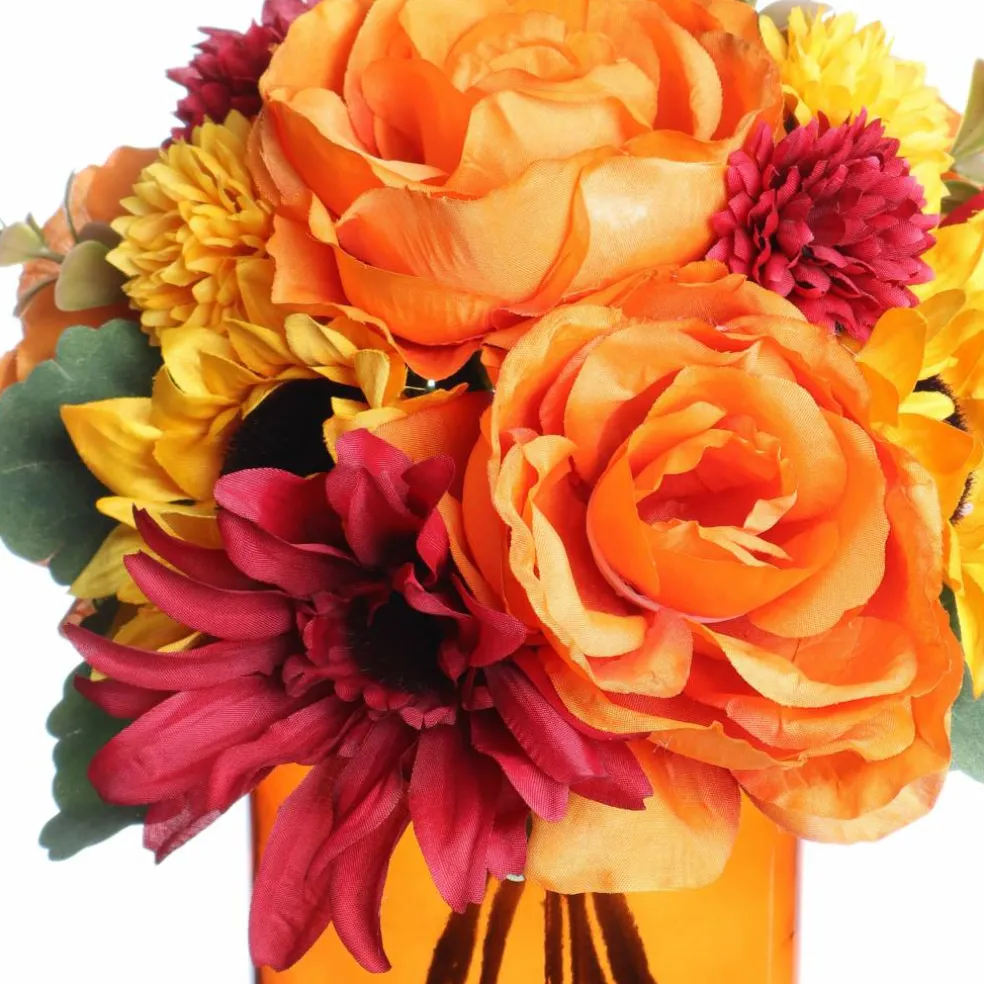 10.5" Orange Peony & Yellow Sunflower Mix Premade by Ashland®