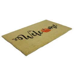 Orange Pumpkin "Welcome" Fall Harvest Doormat