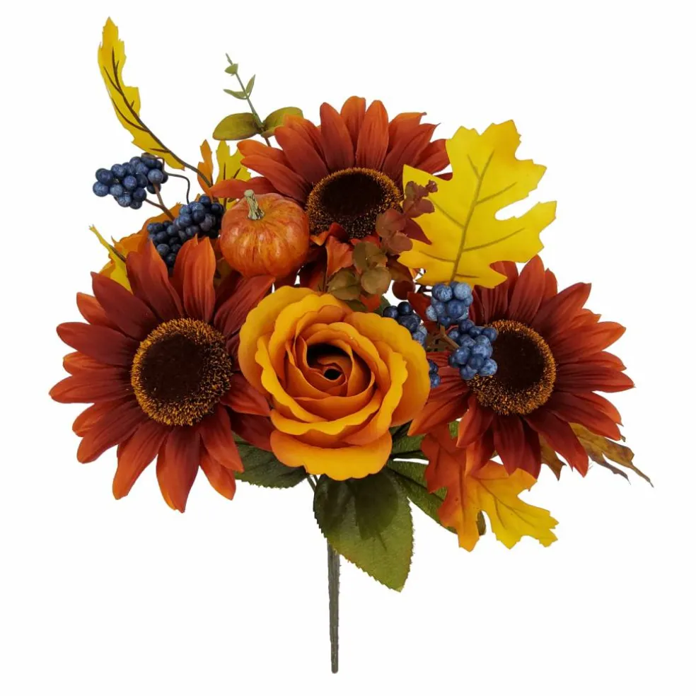 14" Orange Rose and Sunflower Mix Bush by Ashland®