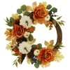 24" Orange Rose & Pumpkin Mix Wreath by Ashland®
